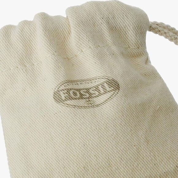 Fossil Canvas Tiny Jewelry Bag Pouch Collateral Material Beige Khaki Drawstring - Picture 7 of 7